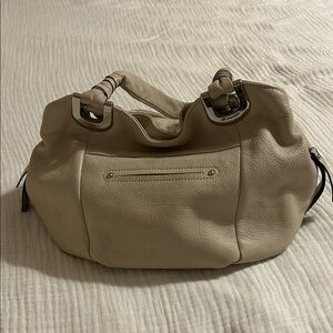 B. Makowsky Vintage Tan Leather Shoulder Bag